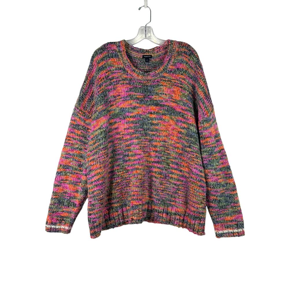 Torrid Space Dye Yarn Crew Neck Pullover Sweater Multi Womens 3 3X